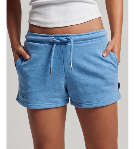 Til kvinder. W7110388A Strikkede shorts med blåt broderet Vintage-logo (XS), Casual, Bomuld - Superdry - Modalova