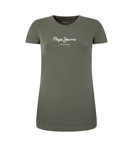 Til kvinder. PL505202 New Virginia T-shirt (L), Casual, Bomuld, Korte ærmer, Bæredygtig - Pepe Jeans - Modalova