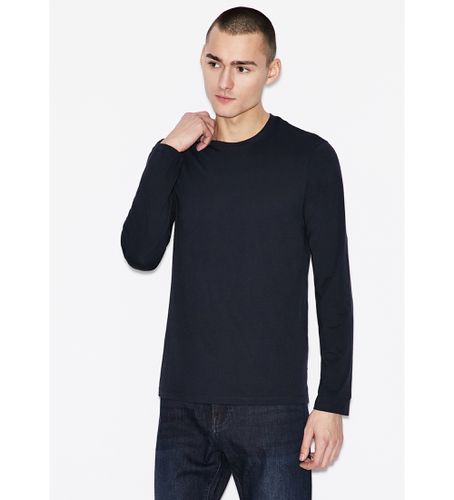 Til mænd. 8NZM77ZJA5Z1510 Maglia navy trøje (L), Casual, Bomuld, Lange ærmer, Blå - Armani Exchange - Modalova