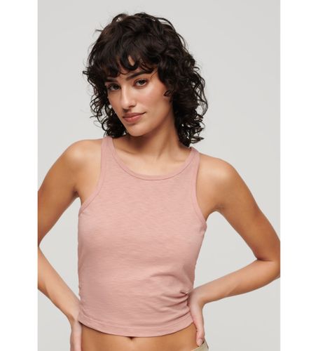 Til kvinder. W6011843A Lyserød tank top med flæser (S), Casual, Pink, Bomuld, Uden ærmer/stropper - Superdry - Modalova