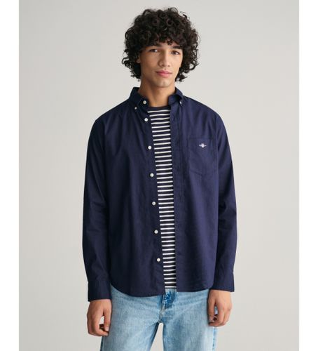 Til mænd. 3240100 Regular Fit Navy-skjorte i bomuld og hør (4XL), Casual, Lange ærmer - Gant - Modalova