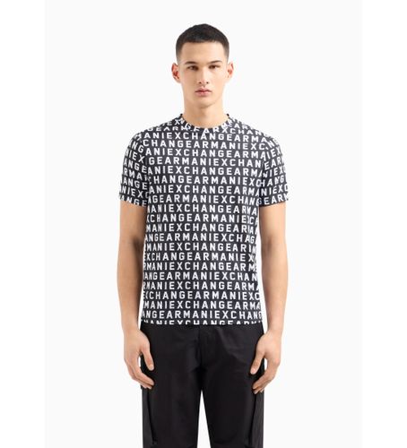 Til mænd. 3DZTJWZJH4Z8276 T-shirt med sorte bogstaver (M), Casual, Bomuld, Korte ærmer - Armani Exchange - Modalova