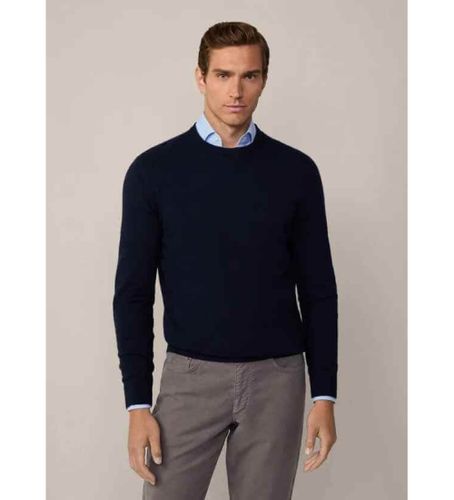 Til mænd. HM703246 Merino Cash Mix navy trøje (S), Casual, Bomuld, Lange ærmer, Blå - Hackett London - Modalova