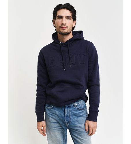 Til mænd. 2015084 Sweatshirt med hætte og navy-print (L), Casual, Blå - Gant - Modalova