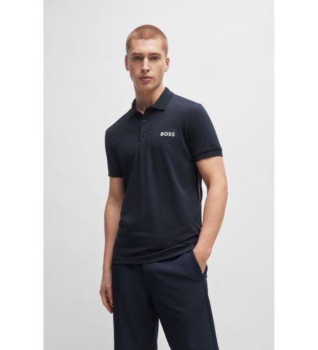 Til mænd. 50512789 Paule navy polo shirt (L), Casual, Bomuld, Korte ærmer, Bæredygtig, Blå - BOSS - Modalova