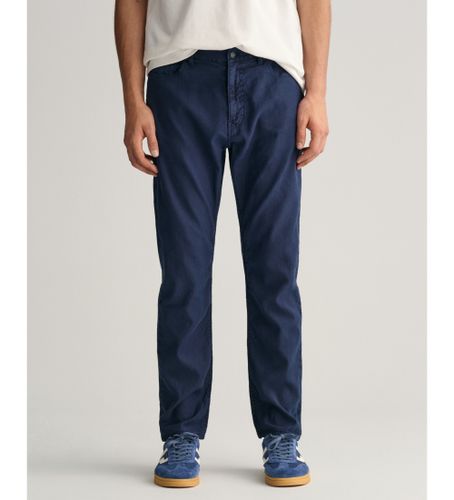 Til mænd. 1000306 Regular Fit-bukser i bomuld og navyfarvet hør (36/32), Casual, Denim - Gant - Modalova