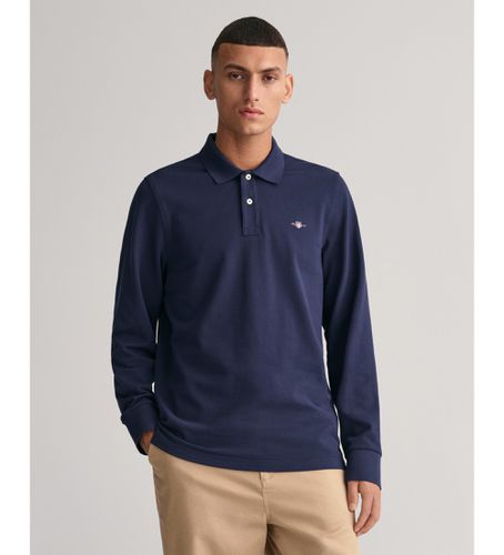 Til mænd. 2230 Shield navy piqué polo shirt (S), Casual, Bomuld, Lange ærmer, Blå - Gant - Modalova