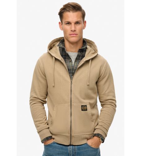 Til mænd. M2013487A Løs hættetrøje med hætte med lynlås og kontrastsyninger (S), Casual, Bomuld - Superdry - Modalova