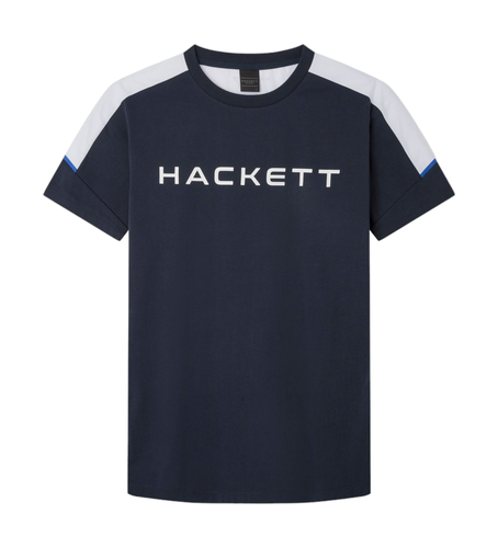 Til mænd. HM500832 Hs Tour navy T-shirt (M), Casual, Bomuld, Korte ærmer, Blå - Hackett London - Modalova