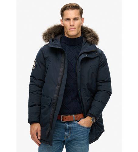 Til mænd. M5011929A Everest parka i syntetisk pels navy (XXL), Casual, Polyester, Bæredygtig, Blå - Superdry - Modalova