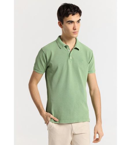 Til mænd. 830735368 Kortærmet poloshirt i ensfarvet overdye-stof, (S), Casual, Bomuld, Korte ærmer - Bendorff - Modalova