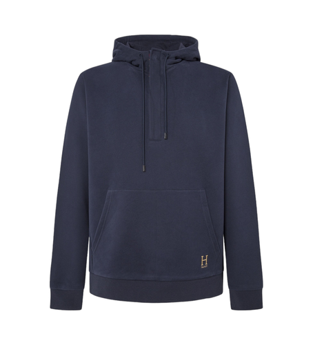 Til mænd. HM581284 Heritage H Plkt Hdy navy sweatshirt (L), Casual, Bomuld, Blå - Hackett London - Modalova