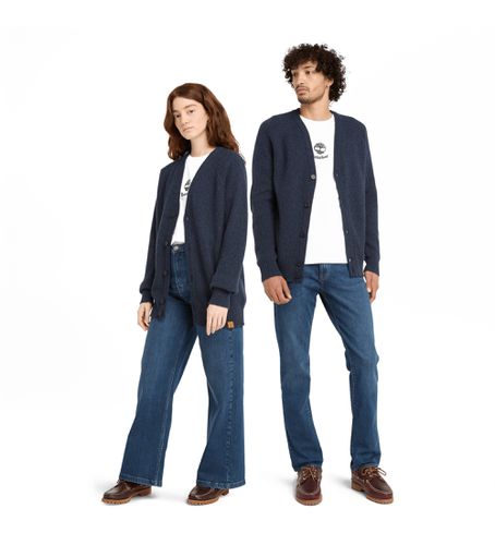 Unisex. TB0A62G74751 Phillips Brook Unisex Navy Raglan Sleeve Cardigan (S), Casual, Bomuld, Blå - Timberland - Modalova