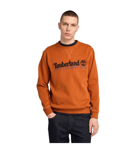 Til mænd. TB0A65DD8881 Sweatshirt med børstet ryg og broderet logo, grundlagt i 1973 (S), Casual, Bomuld - Timberland - Modalova