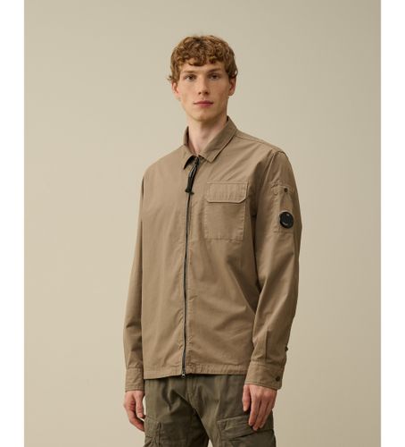 Til mænd. 17CMOS124A110143G Økologisk gabardine-overshirt med lynlåslukning (L), Casual, Bomuld, Lange ærmer - C.P. Company - Modalova