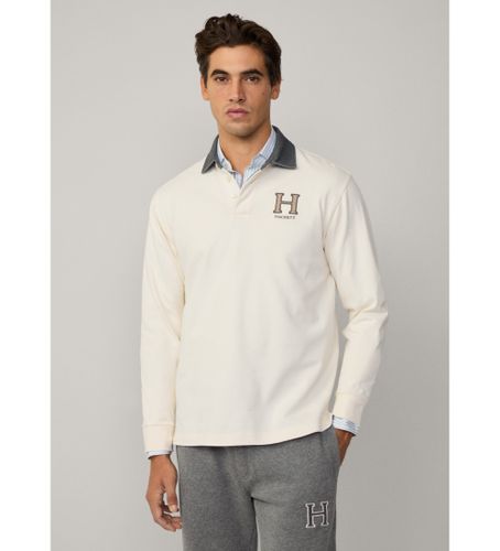 Til mænd. HM570841 Polo Rugby H off-white (S), Hvid, Casual, Bomuld, Lange ærmer - Hackett London - Modalova