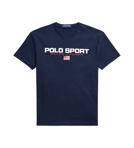 Til mænd. 710880627016 Classic Fit Polo Sport T-shirt i navy strik (S), Casual, Bomuld, Korte ærmer, Blå - Polo Ralph Lauren - Modalova