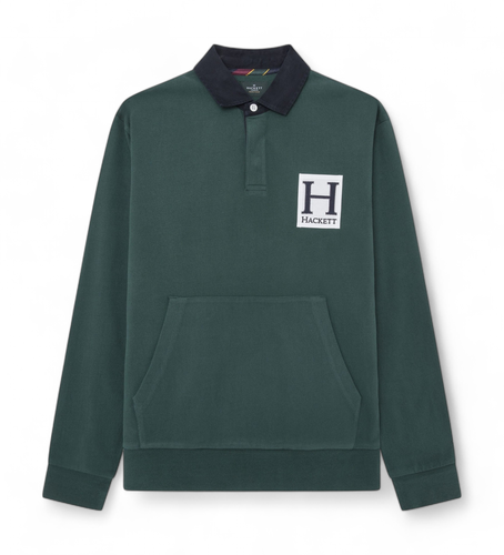 Til mænd. HM570829 Heritage H Pocket Polo (L), Casual, Bomuld, Lange ærmer - Hackett London - Modalova