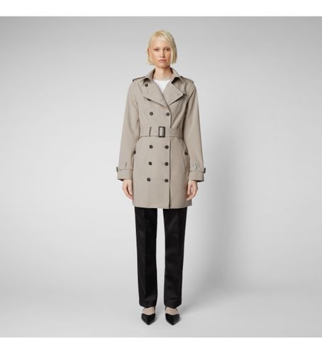 Til kvinder. D43090W-GRIN20 , tætsiddende trenchcoat (M/L), Casual, Genanvendt polister, Bæredygtig - Save The Duck - Modalova