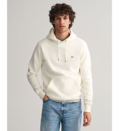 Til mænd. 2007058 Shield hættetrøje off-white (S), , Casual, Bomuld, Bæredygtig - Gant - Modalova