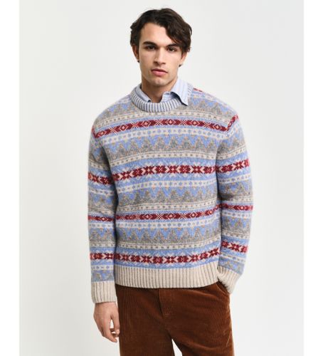 Til mænd. 8040208 Sweater med rund hals og Fair Isle-mønster (L), Casual, Polyester - Gant - Modalova