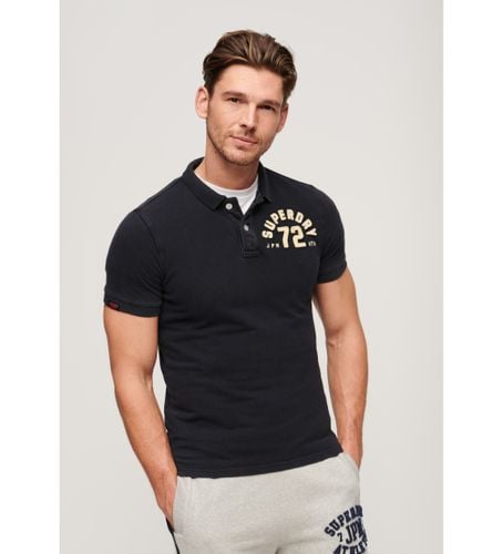 Til mænd. M1110396A Vintage Athletic navy polo shirt (S), Casual, Bomuld, Korte ærmer, Blå - Superdry - Modalova