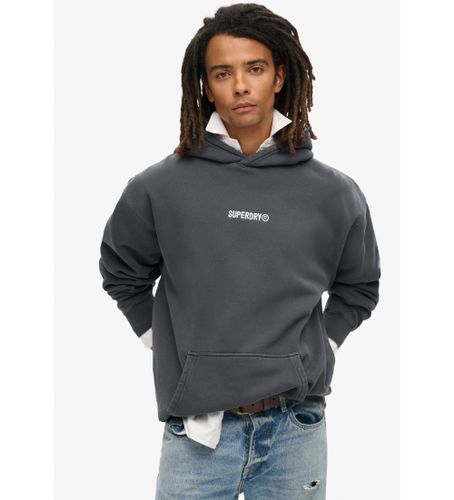 Til mænd. M2013727A Løstsiddende sweatshirt med hætte og trykt mikrologo (M), Casual, Bomuld - Superdry - Modalova