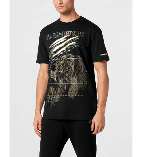 Til mænd. MTK8006-STE001N Tiger T-shirt (S), Casual, Bomuld, Korte ærmer - Plein Sport - Modalova