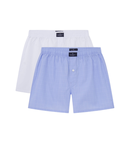 Til mænd. HMU10689 Pakke med 2 Glen hvide, boxershorts (L), Afslappet, Bomuld - Hackett London - Modalova