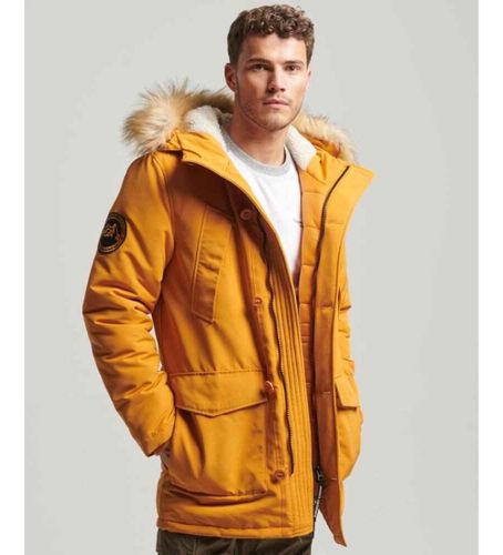 Til mænd. M5011741A Everest sennepsfarvet parka med syntetisk pels og hætte (M), Casual, Polyester, Sennepsgul, Bæredygtig - Superdry - Modalova