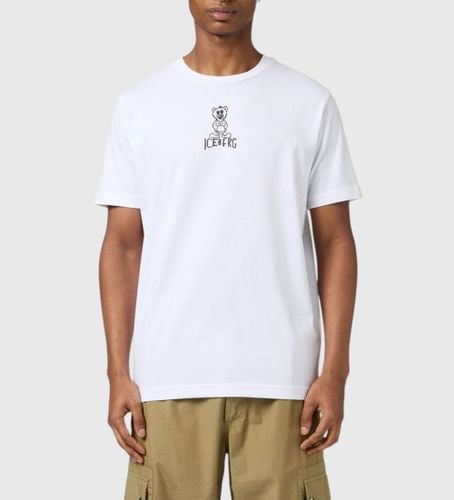 Til mænd. 25EI1P0F0186306 T-shirt med logo (S), Casual, Bomuld, Korte ærmer - Iceberg - Modalova