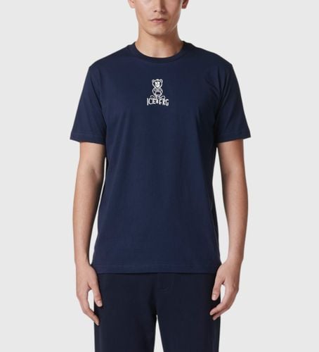 Til mænd. 25EI1P0F0186306 T-shirt med logo, (S), Casual, Bomuld, Korte ærmer - Iceberg - Modalova