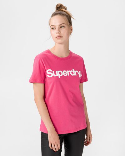 SuperDry Flock T-shirt Pink - SuperDry - Modalova