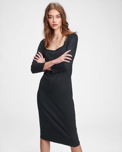GAP Modern Squareneck Dress Black - GAP - Modalova