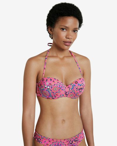 Desigual Bahamas Bikini top Pink - Desigual - Modalova