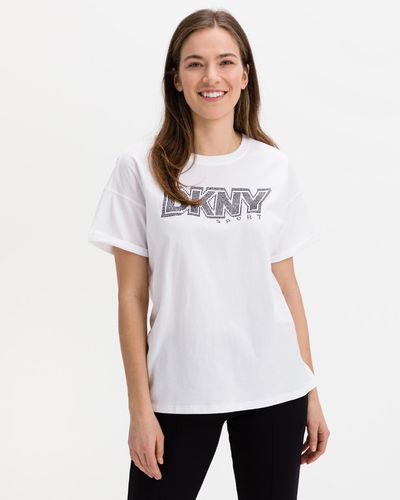 DKNY Rhinesto T-shirt White - DKNY - Modalova