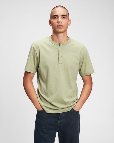 GAP Henley T-shirt Green - GAP - Modalova