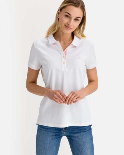 Contrast Collar Polo T-shirt - Gant - Modalova