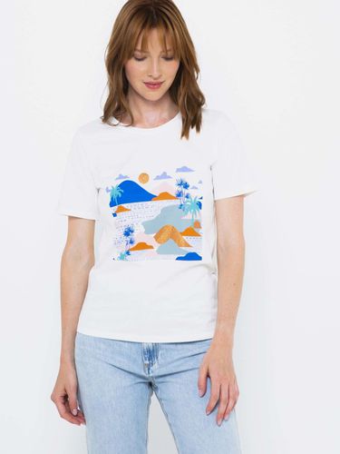 T-Shirts, Débardeurs Camaieu  Pull Cache Cœur Blanc De Blanc Femme »  Fontaneria Gesto