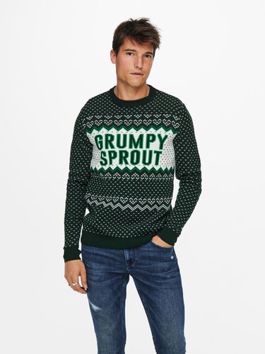 ONLY & SONS X-mas Sweater Green - ONLY & SONS - Modalova
