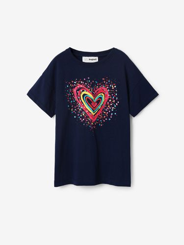 Desigual Heart Kids T-shirt Blue - Desigual - Modalova