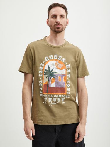 Guess Palm Window T-shirt Beige - Guess - Modalova