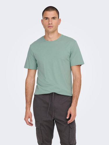 ONLY & SONS Matt T-shirt Blue - ONLY & SONS - Modalova