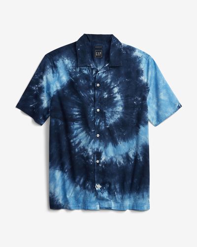 GAP Tie-Dye Resort Shirt Blue - GAP - Modalova