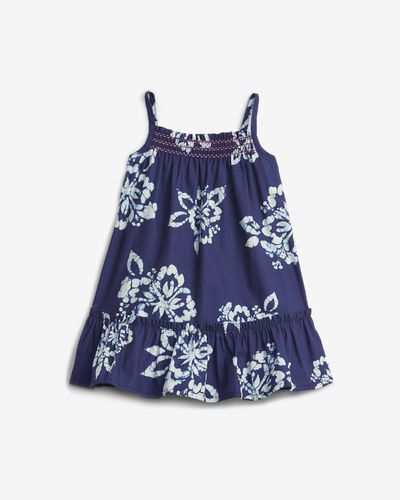 GAP Smocked Floral Kids Dress Blue - GAP - Modalova