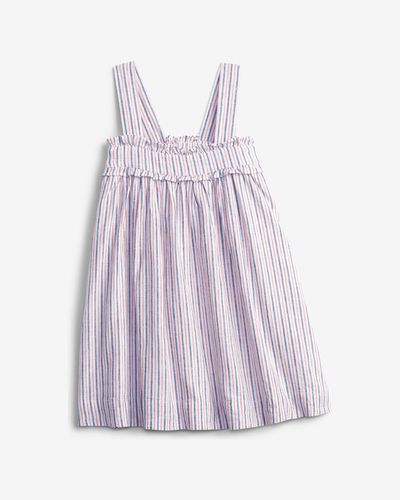 GAP Linen Stripe Kids Dress Pink - GAP - Modalova