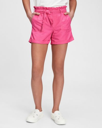 GAP Paperbag Waist Kids Shorts Pink - GAP - Modalova