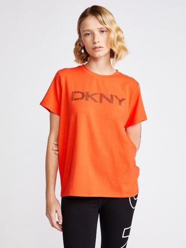 DKNY Striped Logo T-shirt Orange - DKNY - Modalova