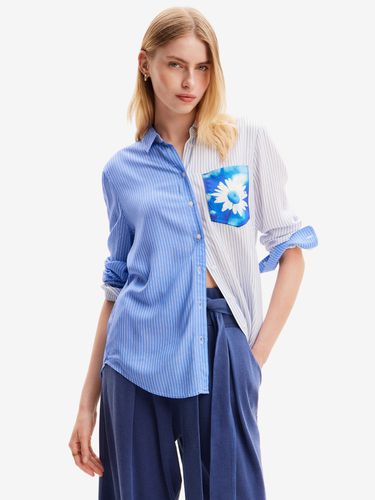 Desigual Flower Pocket Shirt Blue - Desigual - Modalova