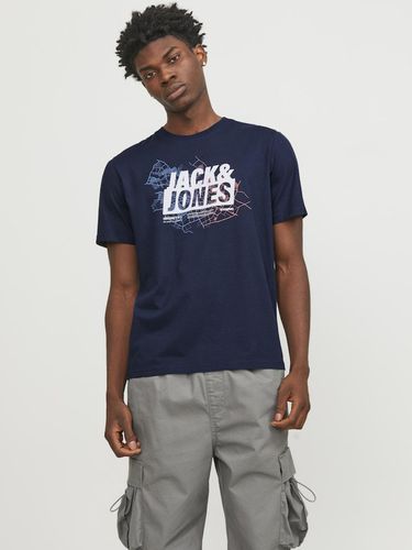 Jack & Jones Map T-shirt Blue - Jack & Jones - Modalova